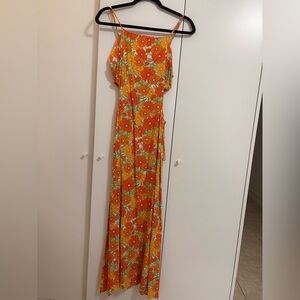 Floral Orange Maxi Dress